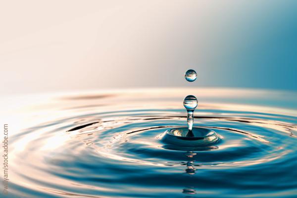 Clear water drop with circular waves ©willyam/stock.adobe.com
